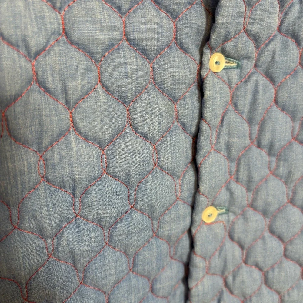 Quilted Baby Girl Dress Vintage Applique Sleeveless Blue‎ Red Size Unknown